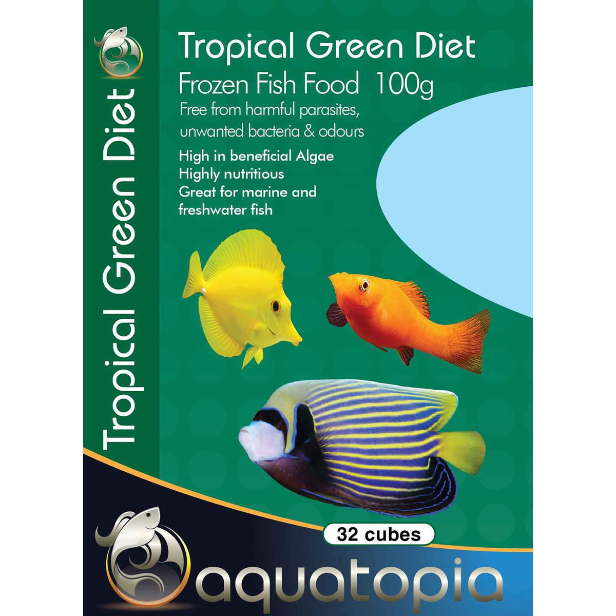 Aquatopia Tropical Green Diet 100g - Frozen Food - In Store Pick Up Only