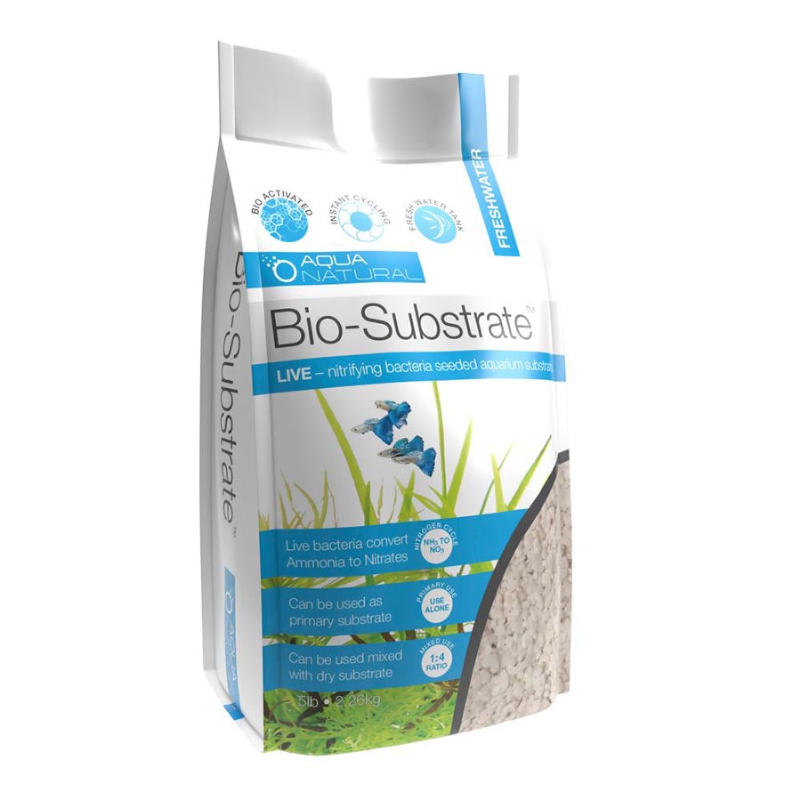 Aqua Natural Bio-Substrate Ice White 2.26kg Gravel with Live Nitrifying Bacteria