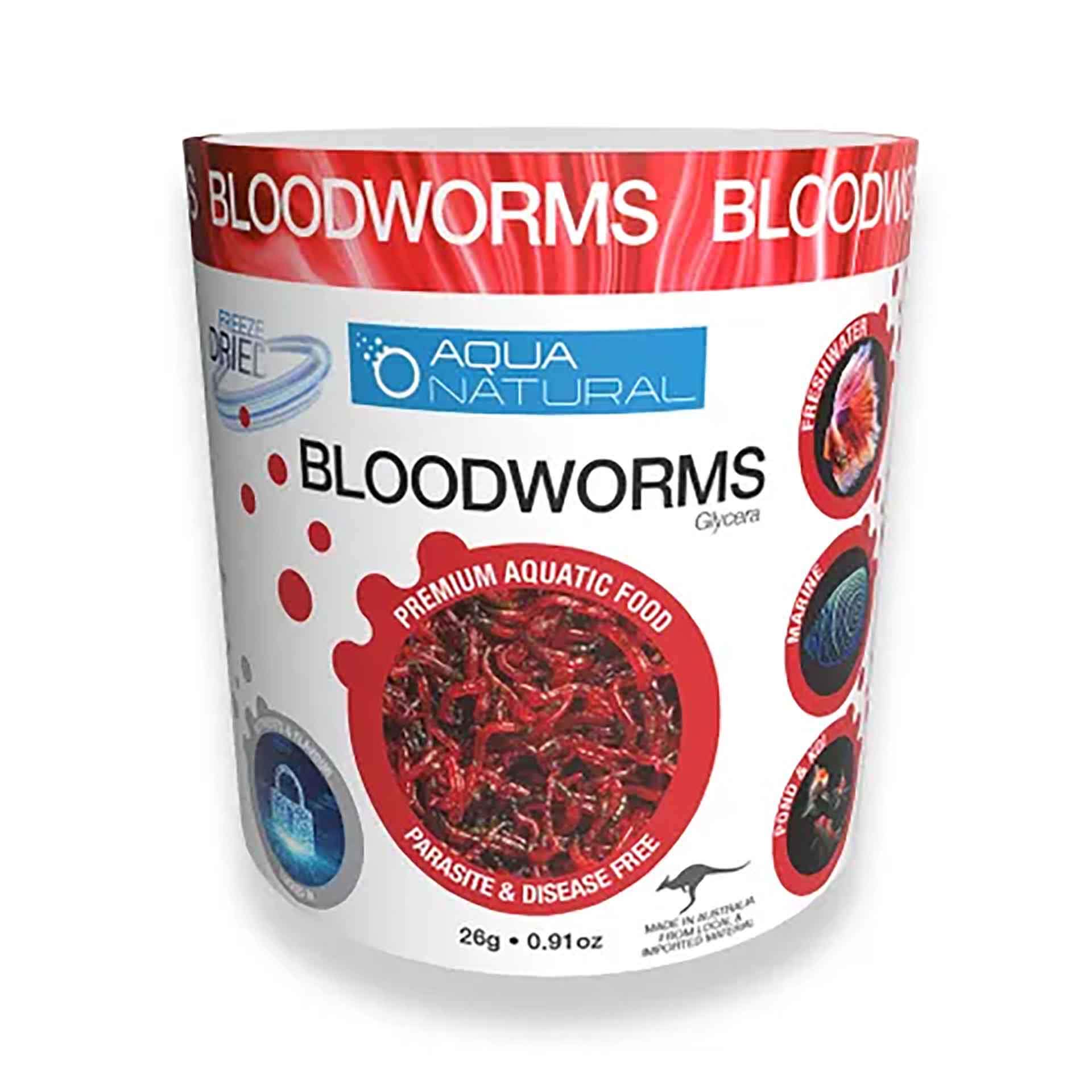 Aqua Natural Freeze Dried Bloodworms 26g - The Tech Den