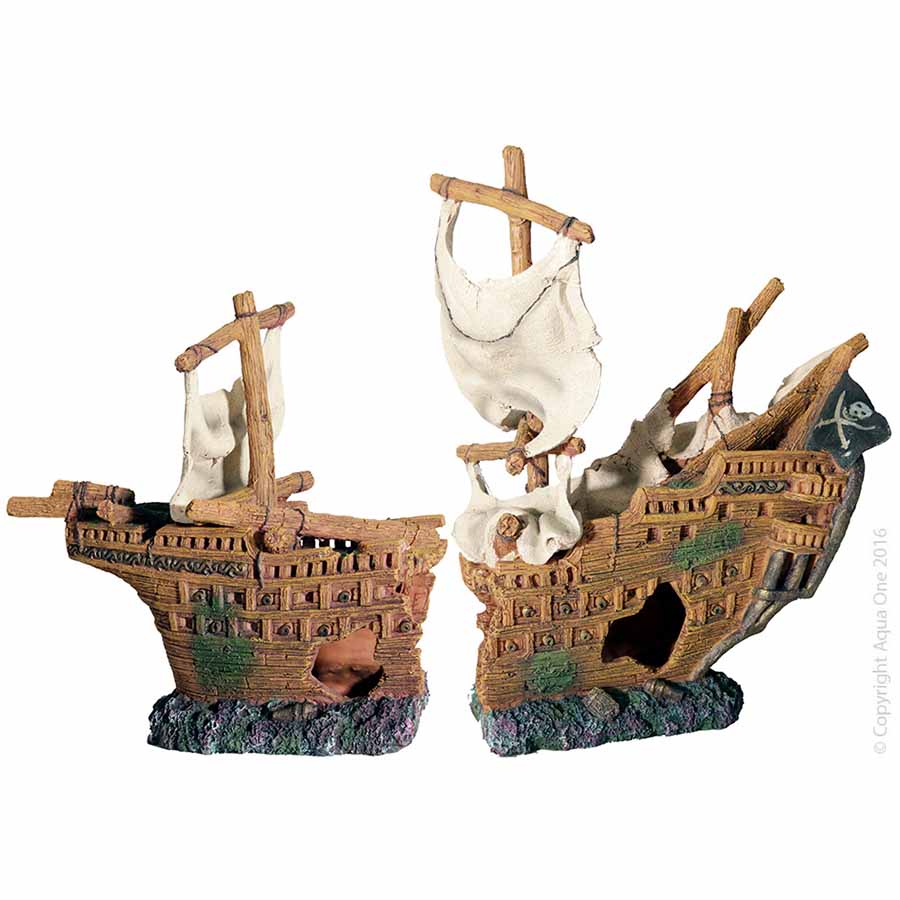 Aqua One Ornament Shipwreck Galleon - 54x17x34cm - 2 Pieces