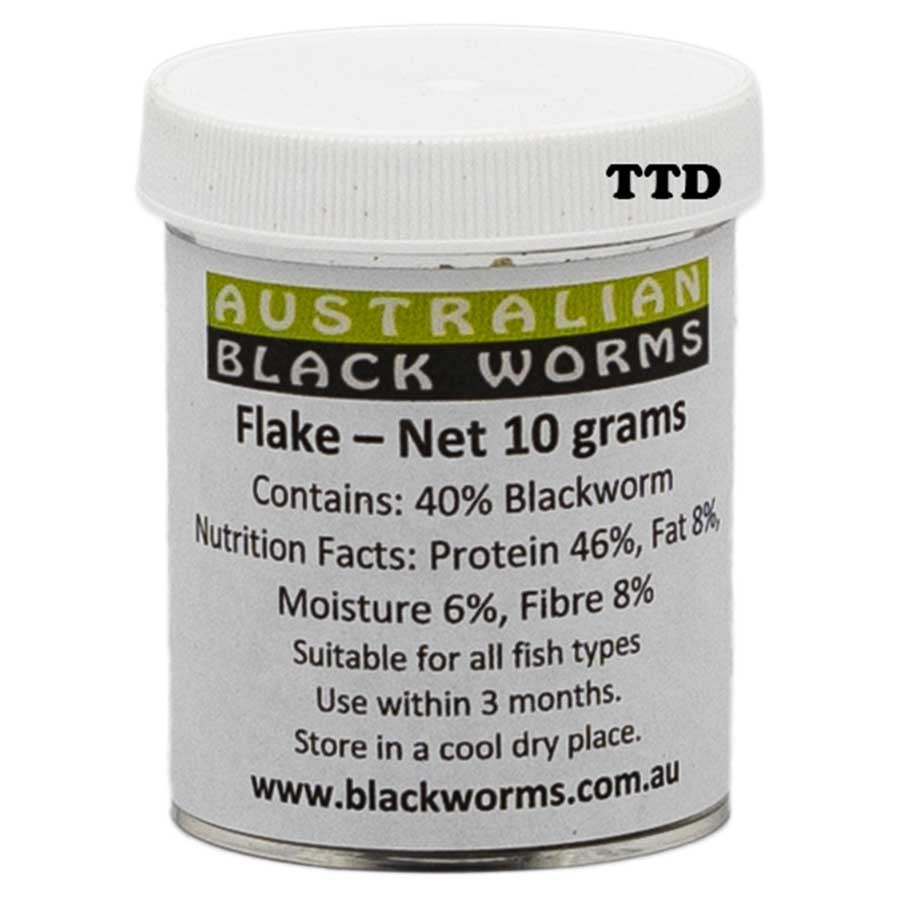 Australian Black Worms 10g Flake Fish Food