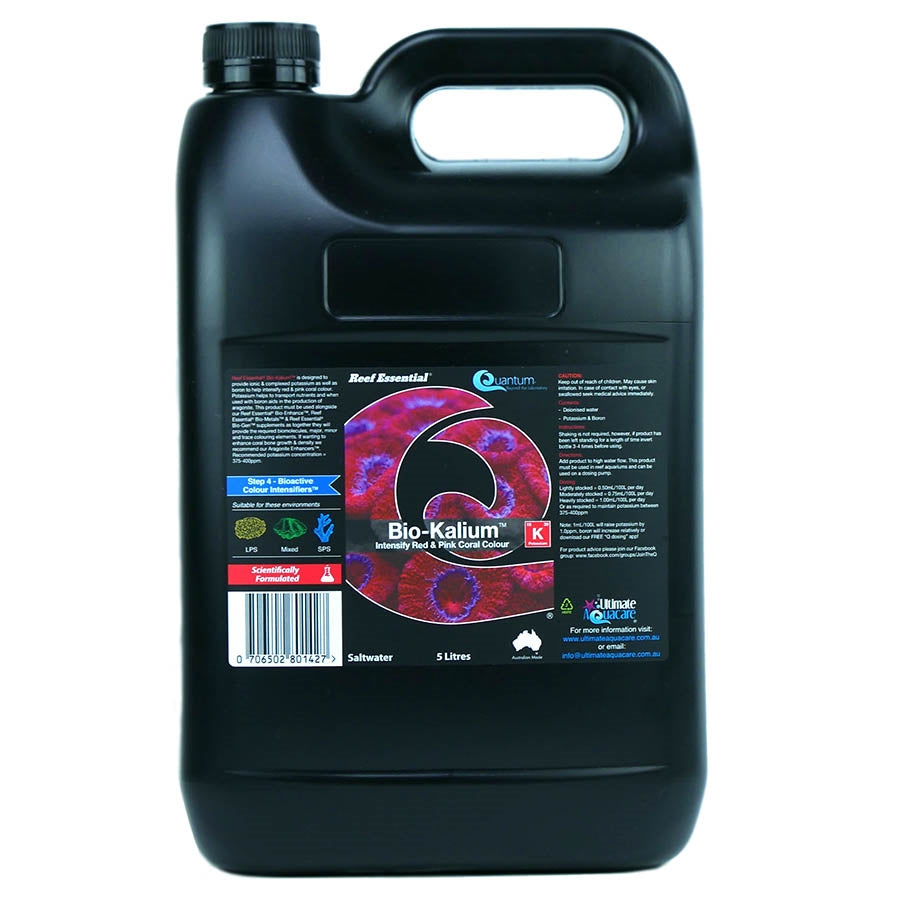 Quantum Reef Essential 5 litres Bio-Kalium - Intensify Red and Pink Coral Colour - CLEARANCE