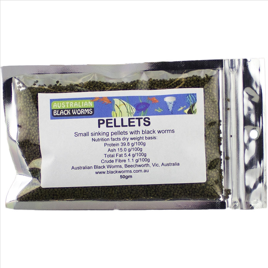 Australian Black Worms 50g Pellet 2mm