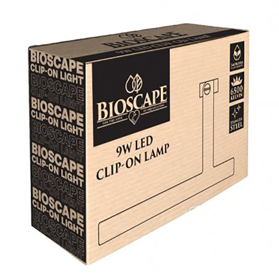 Bioscape 9w LED Clip-on Lamp - Stainless Steel