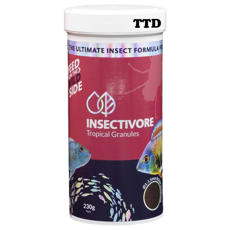 Bioscape Insectivore Tropical Granules 230g 1-1.5mm Pellet Slow Sinking Fish Food