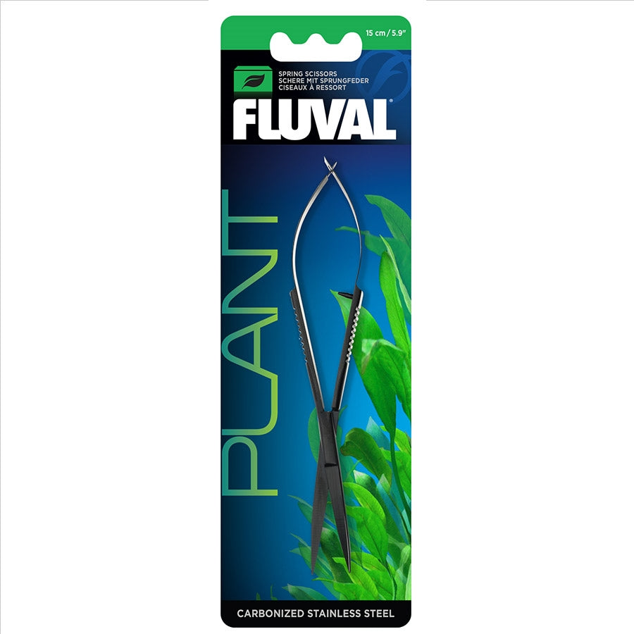 Fluval Spring Scissors - 15cm Carbonised Stainless Steel