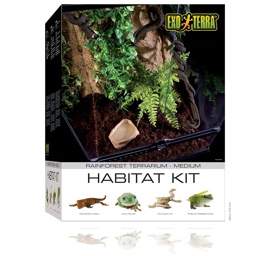 Exo Terra All Glass Medium Rainforest Kit Terrarium - 45 x 45 x 60cm