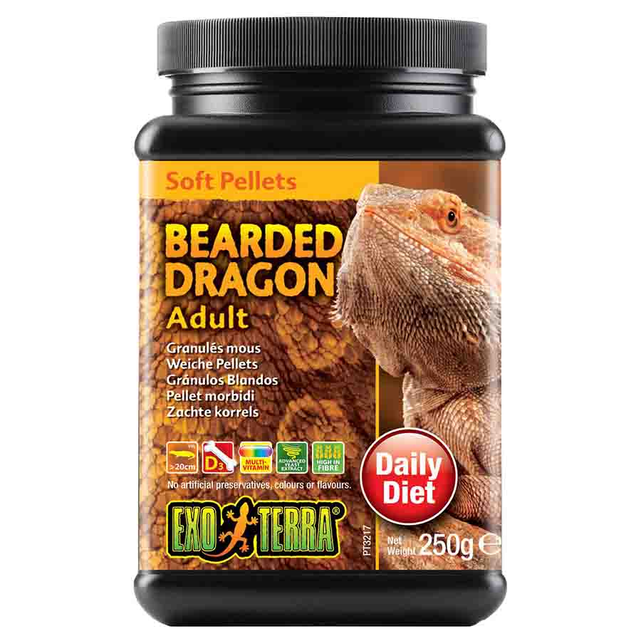 Exo Terra Bearded Dragon Food Adult Soft Pellets 250gm - PT3217