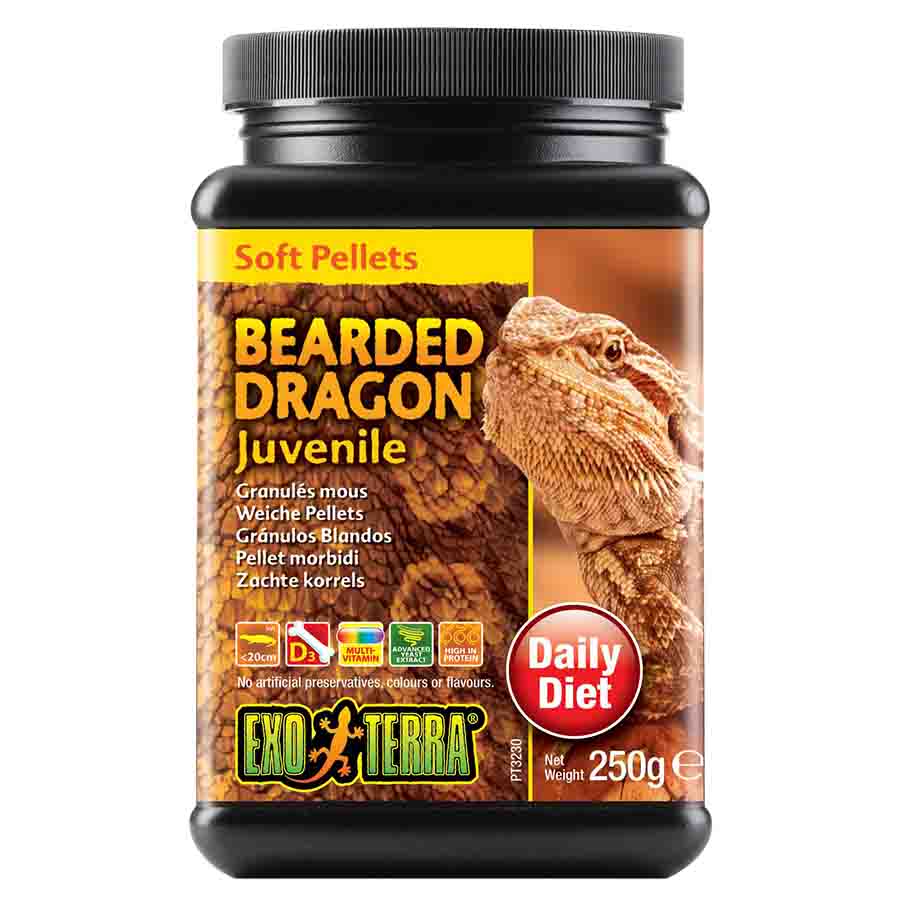Exo Terra Bearded Dragon Food Juvenile Soft Pellets 250gm - PT3230