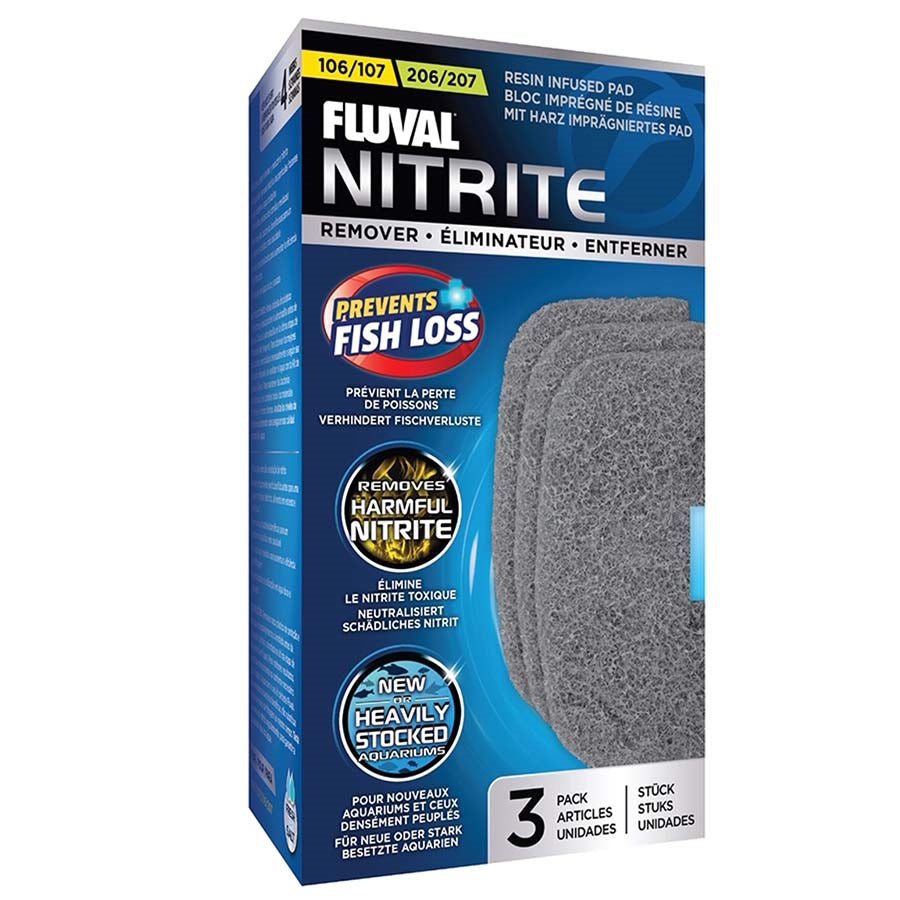 Fluval Nitrite Remover 3 Pack Pad Foam for 106, 107, 206 and 207 Canister Filters