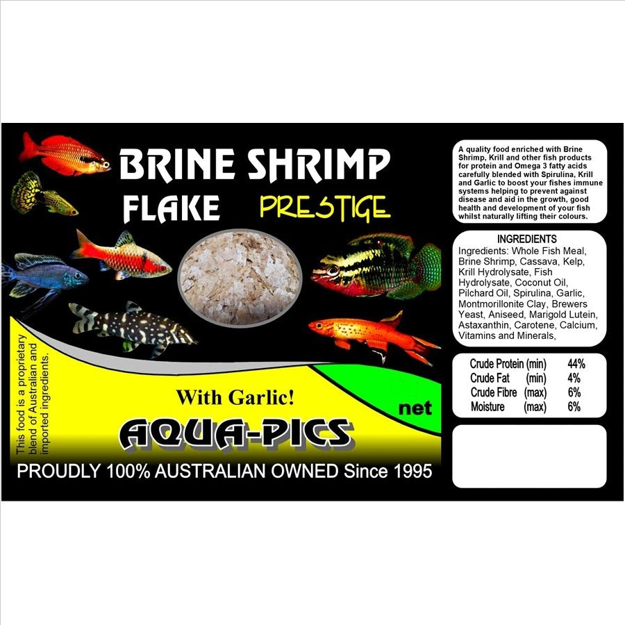 Aqua-Pics Brine Shrimp Flake Food 100g With Garlic