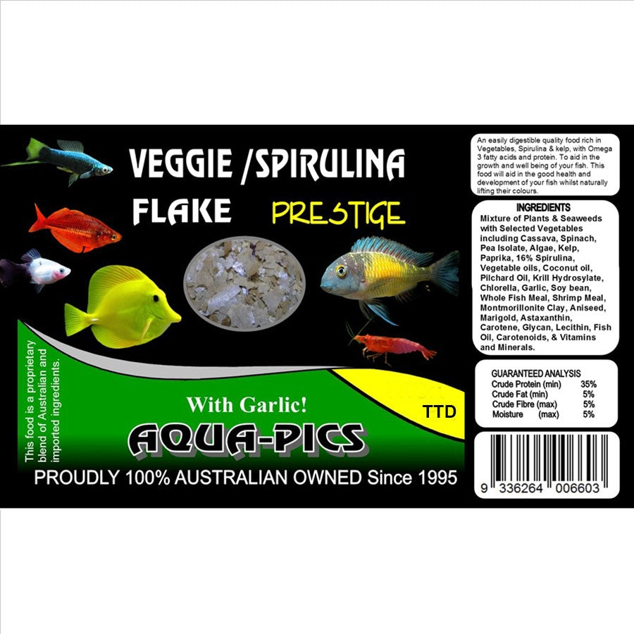 Aqua-Pics Veggie and Spirulina Flake Food 100g