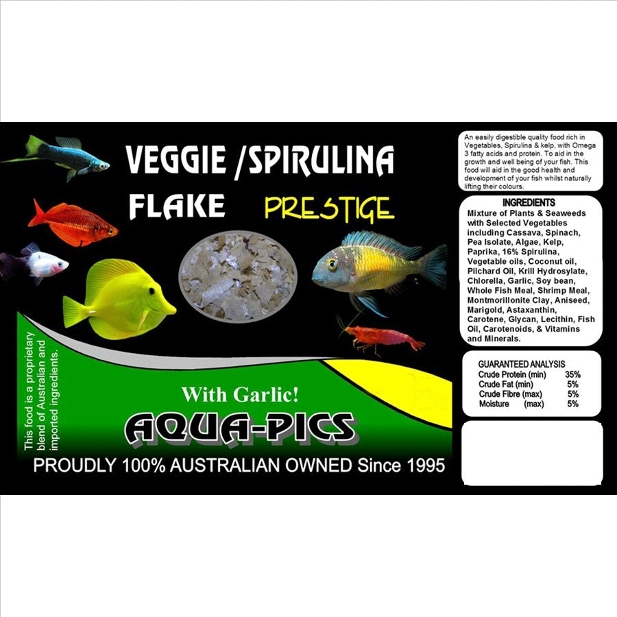 Aqua-Pics Veggie and Spirulina Flake Food 200g