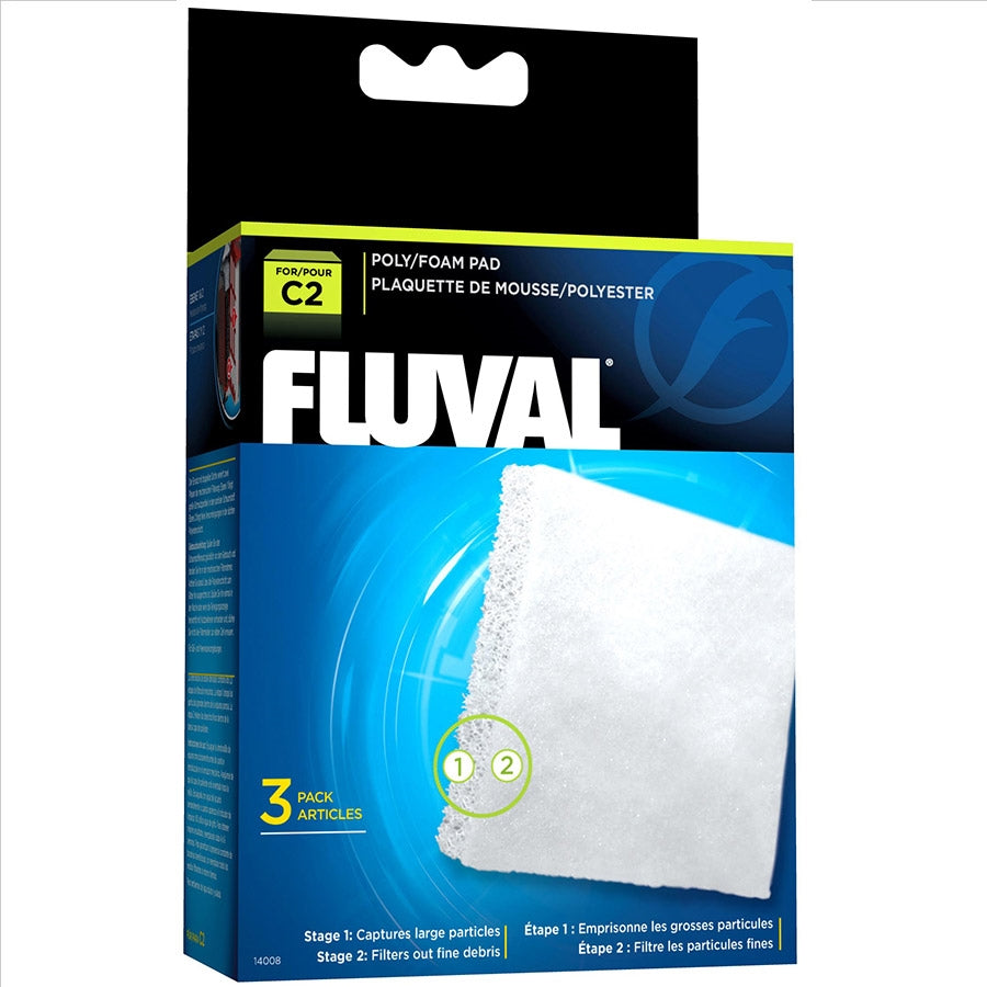 Fluval Hang On C2 Poly/Foam Pad - Pack of 3