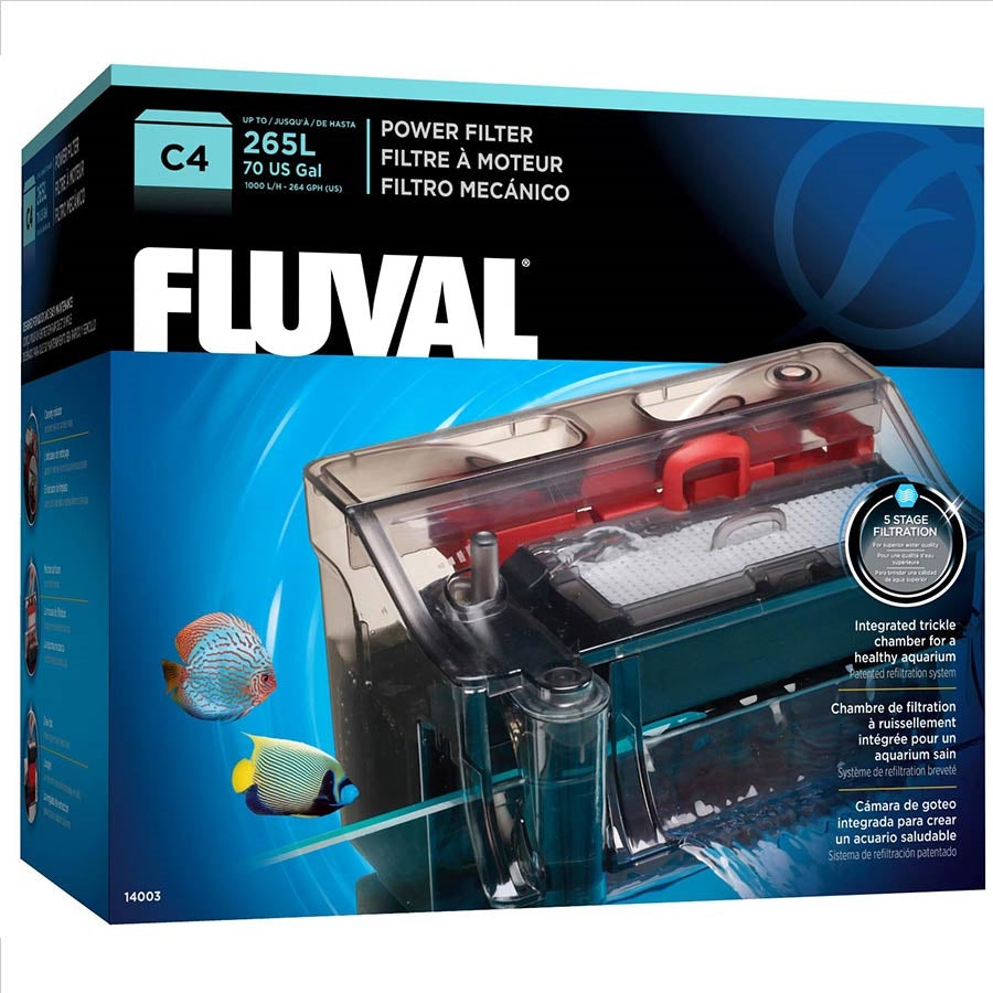 Fluval C4 Hang On Power Filter Clip On Aquarium up to 265l