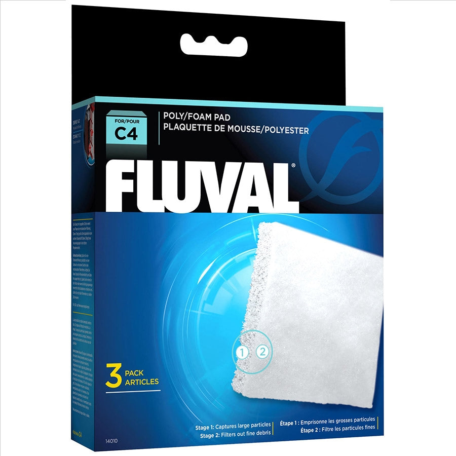 Fluval Hang On C4 Poly/Foam Pad - Pack of 3