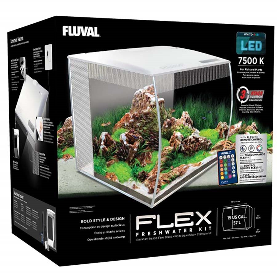 Fluval Flex 57l (White) Aquarium Plug and Play with Remote Light - Special Order Item