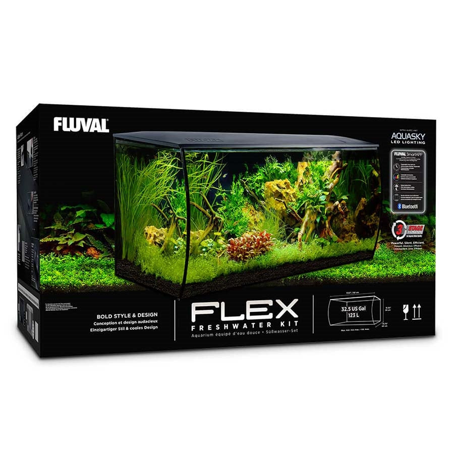 Fluval Flex 123l (Black) Aquarium Plug and Play with App Remote Light