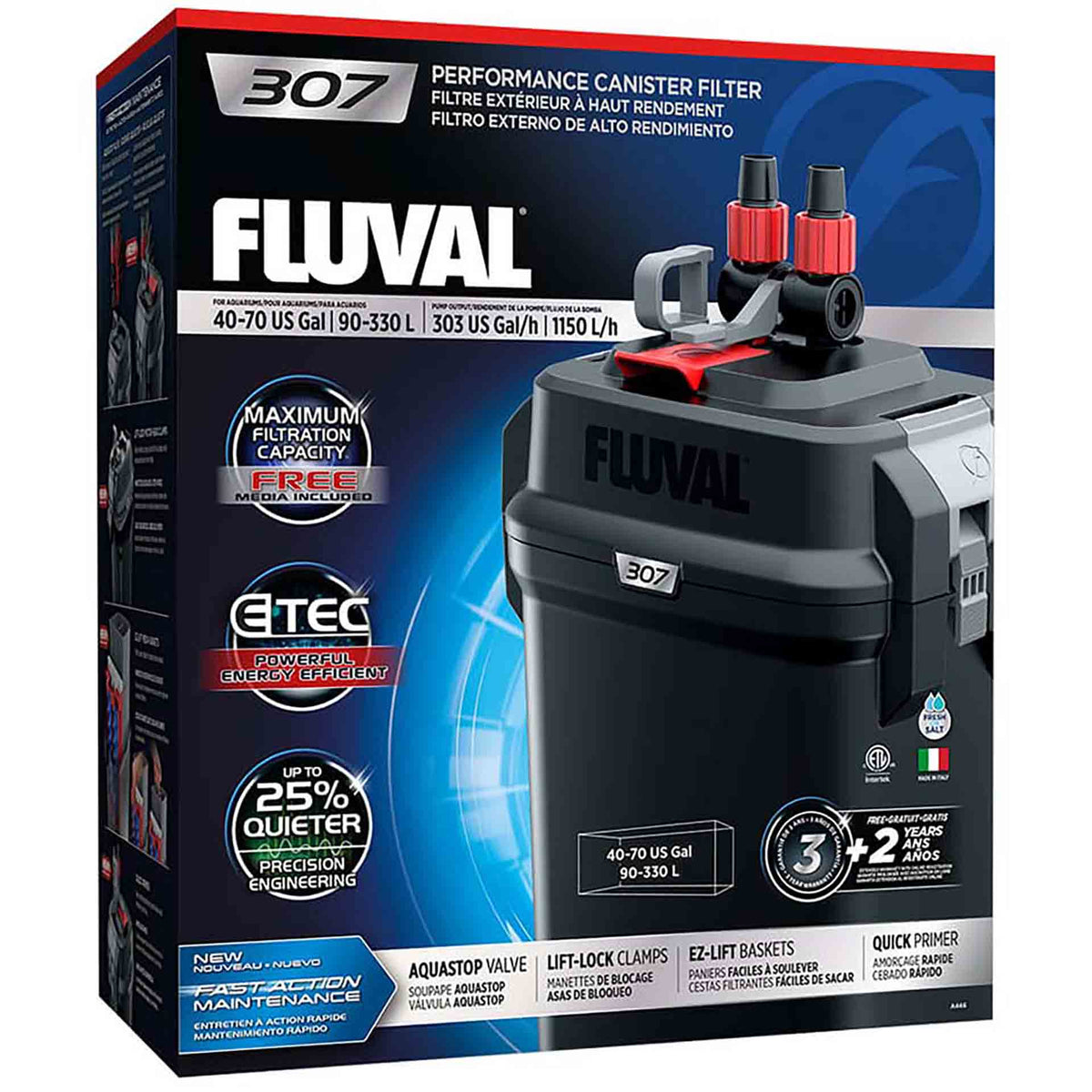 Fluval 307 Performance Canister Filter, up to 330 L Aquarium