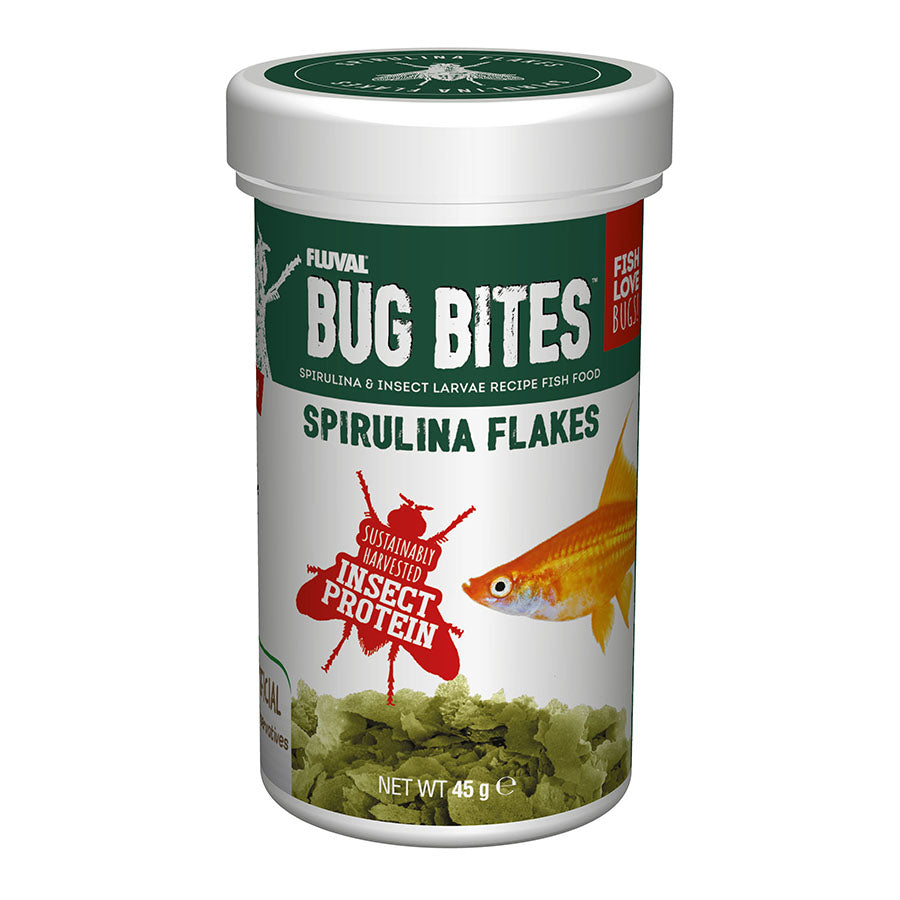 Fluval 45g Bug Bites Spirulina Flakes Fish Food