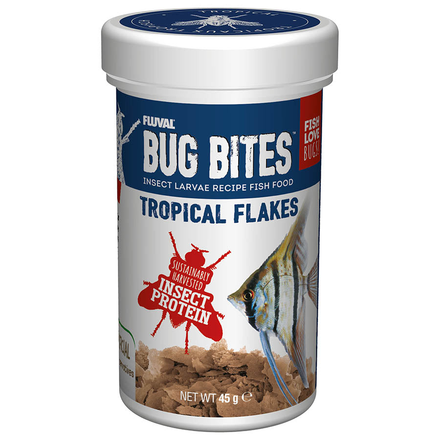 Fluval 45g Bug Bites Tropical Flakes Fish Food