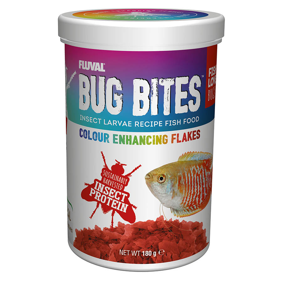 Fluval Bug Bites 180g Colour Enhance Flakes Fish Food
