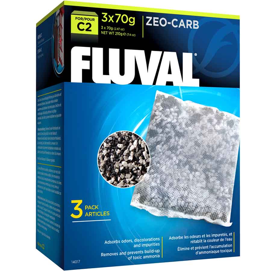 Fluval  C2 Zeo-Carb Media 3 x 70g Bags - Chemical Filtration