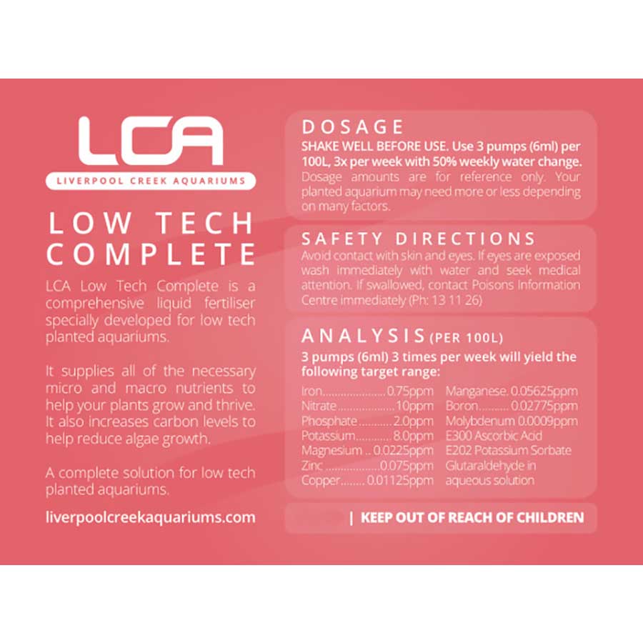 LCA All in One 1000ml Low Tech Complete Liquid Fertiliser Refill - Liverpool Creek Aquariums