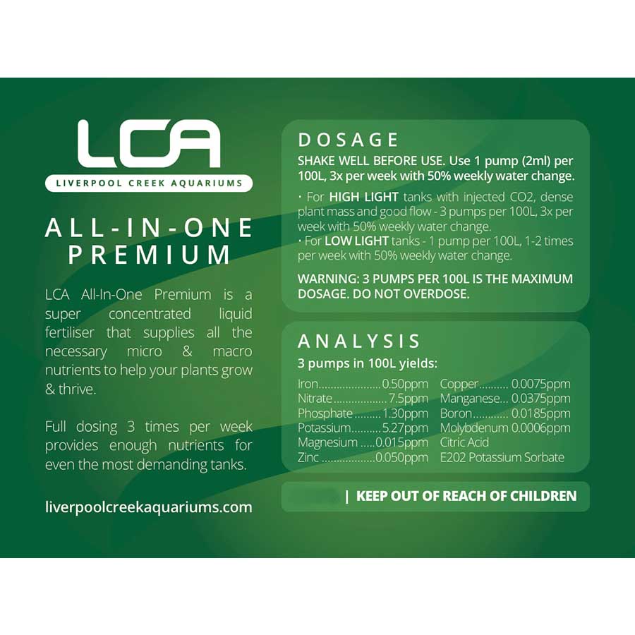 LCA All in One 1000ml Premium Liquid Fertiliser Refill- Liverpool Creek Aquariums
