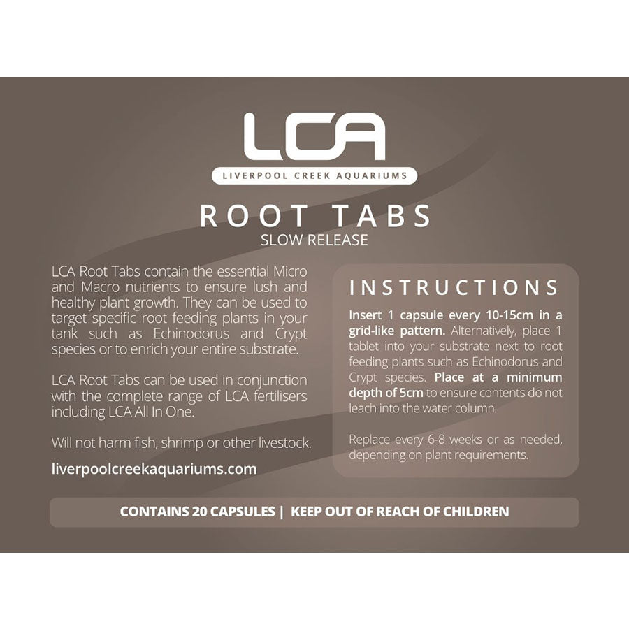 LCA Root Tabs (Slow Release) 20 Capsules Fertiliser - Liverpool Creek Aquariums