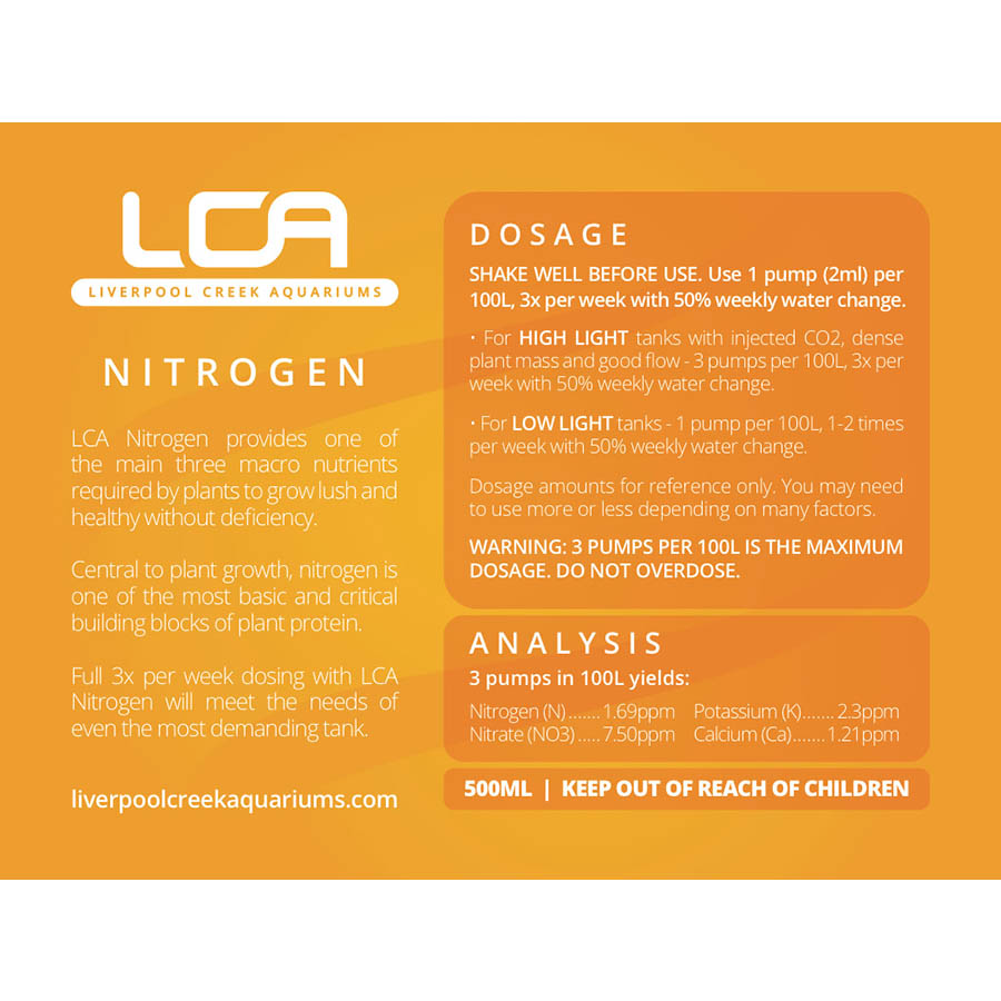 LCA Nitrogen (N) 500ml Plant Fertiliser - Liverpool Creek Aquariums