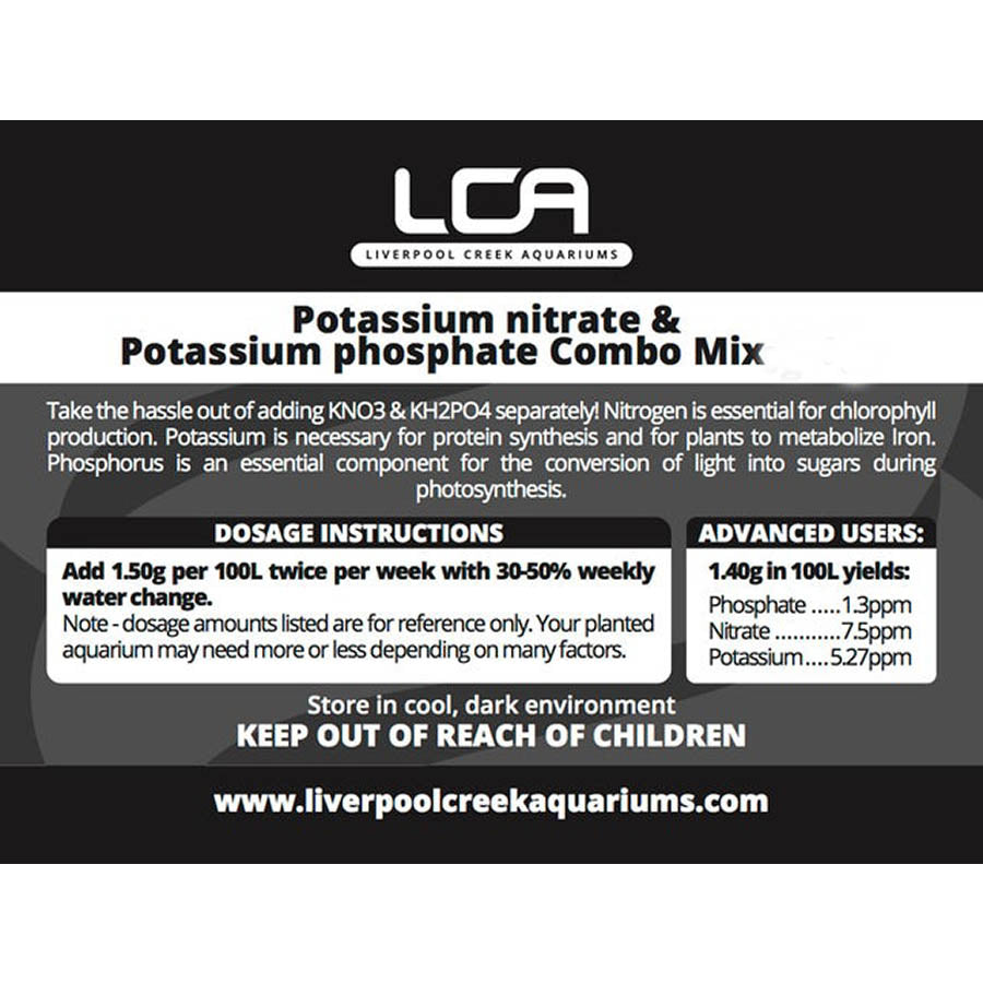 LCA Potassium nitrate/ Potassium phosphate mix 250g Plant Fertiliser - Liverpool Creek Aquariums