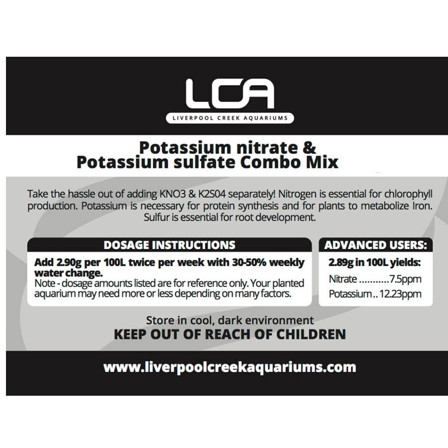 LCA Potassium nitrate mix with Potassium sulphate 500g Plant Fertiliser - Liverpool Creek Aquariums