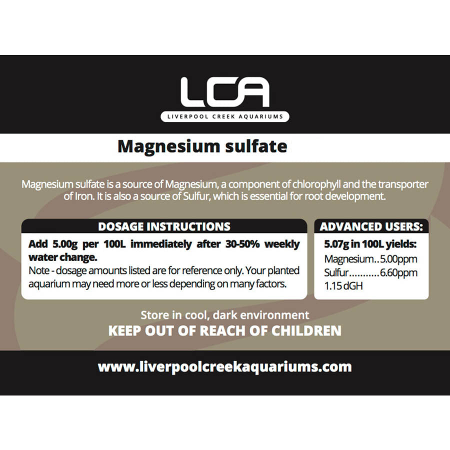 LCA Magnesium Sulphate 250g Plant Fertiliser - Liverpool Creek Aquariums