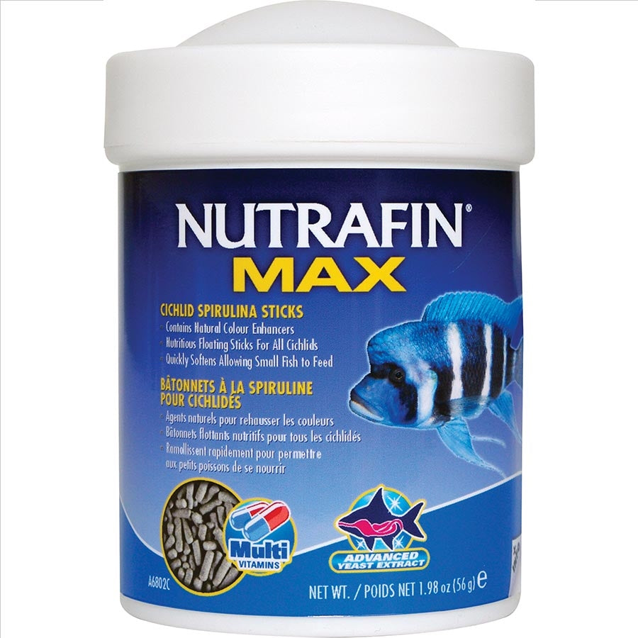 Nutrafin Max Cichlid Spirulina Sticks 56g Floating Fish Food