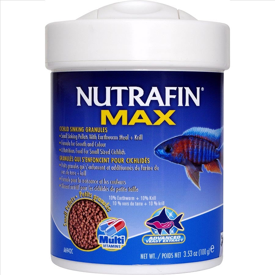 Nutrafin Max Cichlid Small Sinking Granules 100g Fish Food
