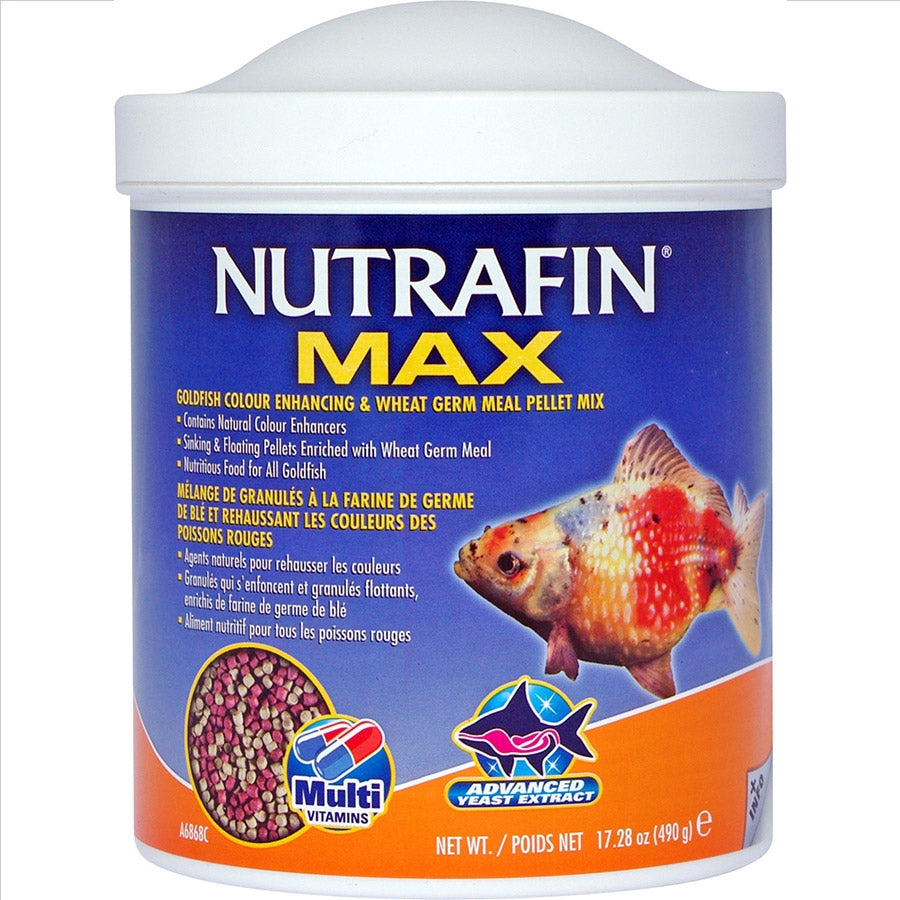 Nutrafin Max Goldfish Colour Enhancing Pellet 490g Fish Food with Wheatgerm