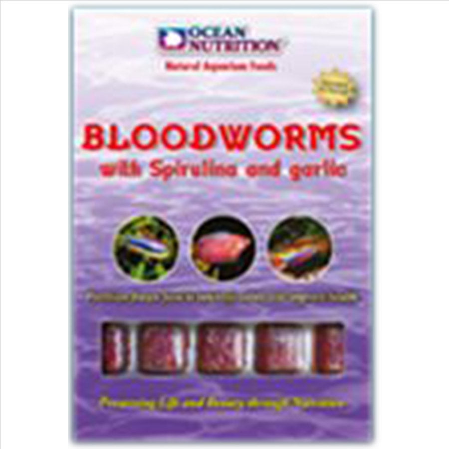 Ocean Nutrition Frozen Bloodworm With Spirulina &amp; Garlic - In Store Pick up only!