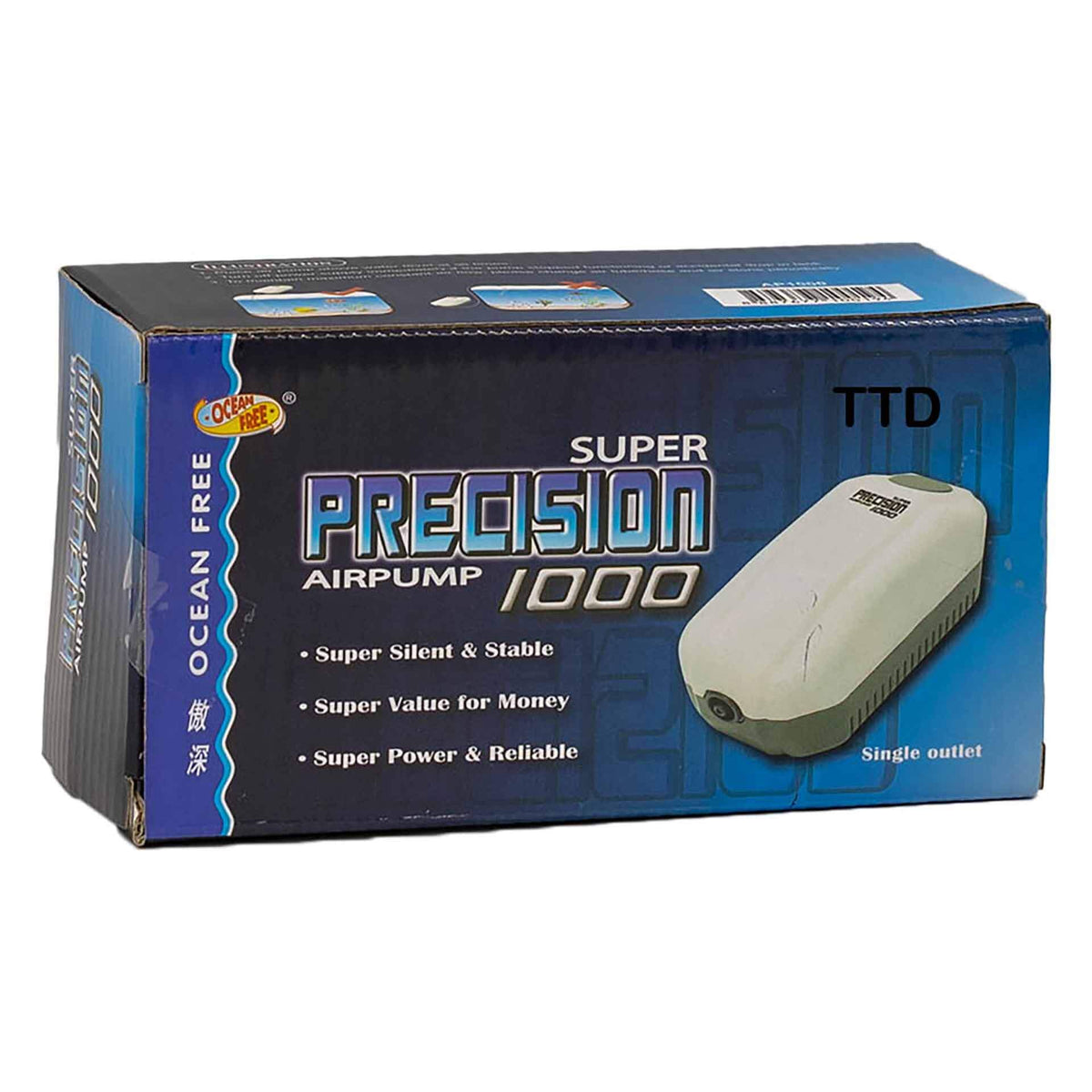 Ocean Free Super Precision Air Pump - 1000 Single outlet