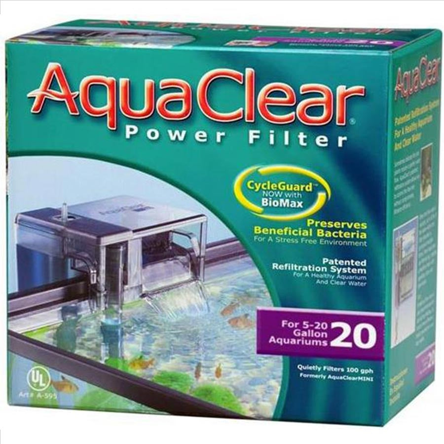 AquaClear 20 Hang On Filter - 18-76l Aquariums