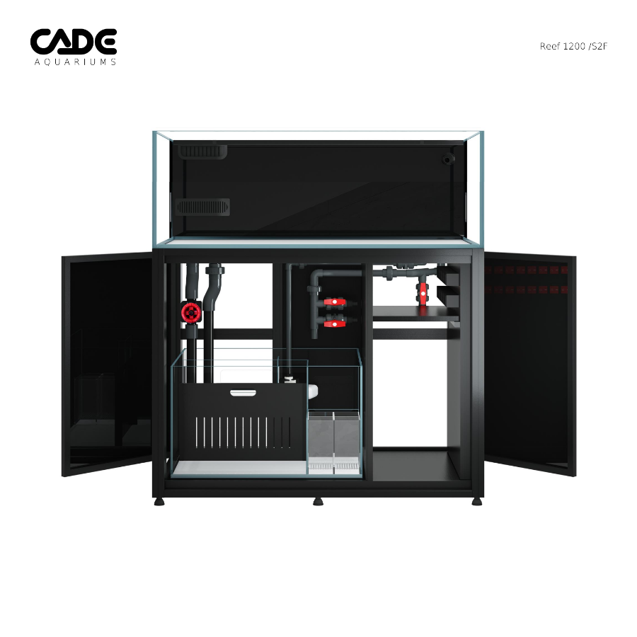 CADE Pro Reef S2/F - 1200 Frag Marine Aquarium and Cabinet Black
