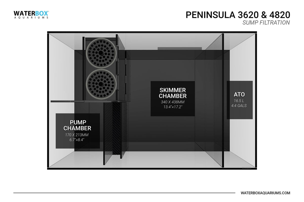 Waterbox Crystal Peninsula 3620 - 247 Litres - Black Cabinet - Special Order