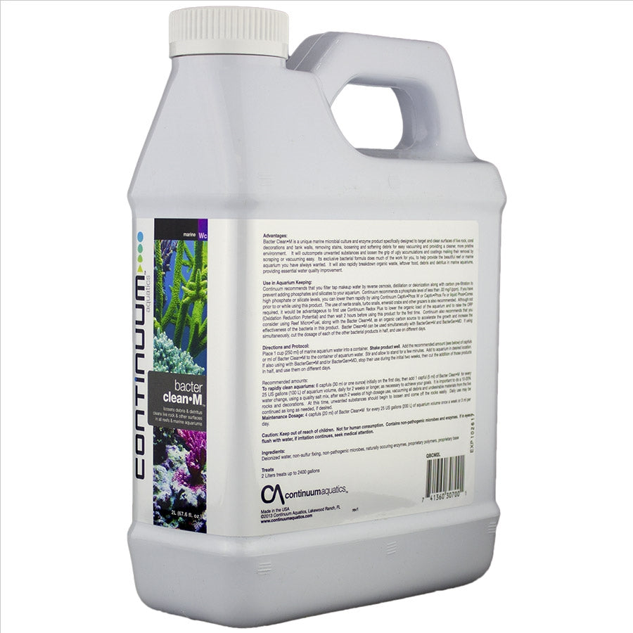 Continuum Aquatics Bacter Clean M 2 litres - Cleans Detritus, live rock