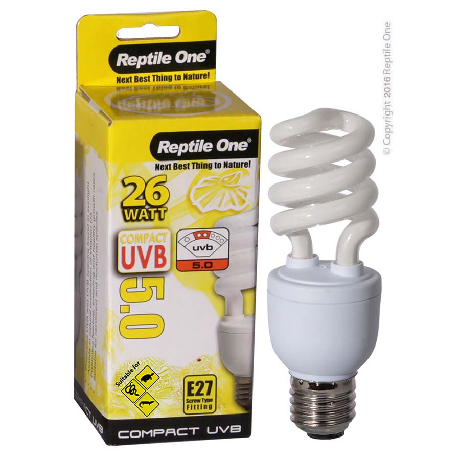 Reptile One Compact UVB Bulb 26W UVB 5.0 E27 Fitting