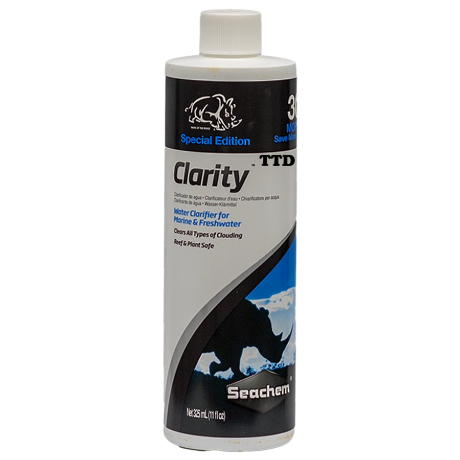 Seachem Clarity 325ml - Save the Rhino - Clears Cloudy Water