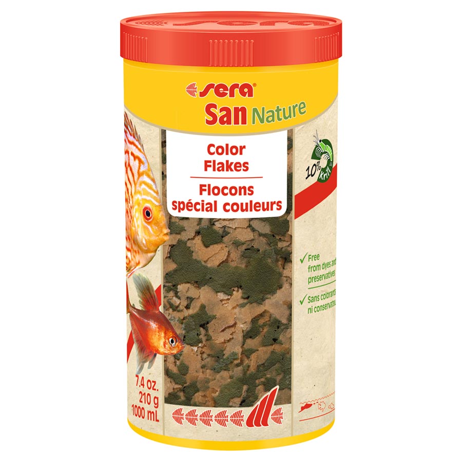 Sera San Nature Flake 210g Colour Diet Fish Food 1000ml