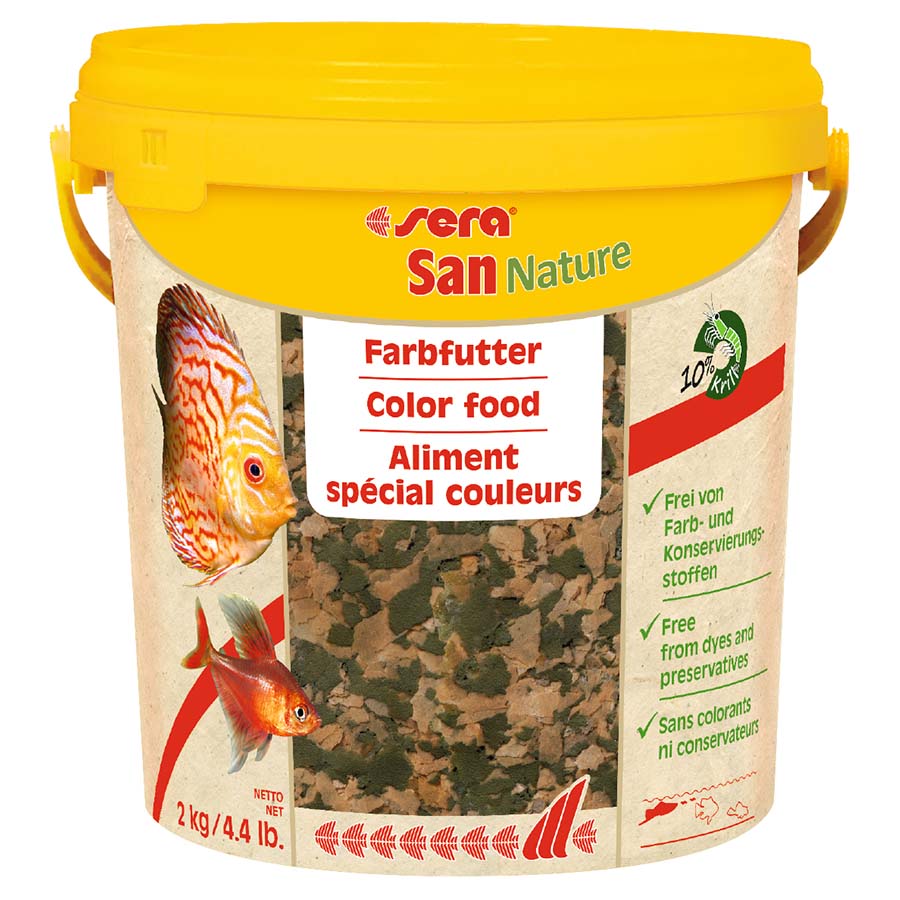 Sera San Nature Flake 2kg Colour Diet Fish Food 10l