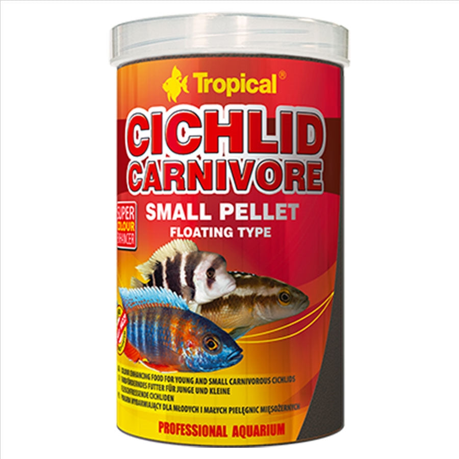 Tropical Cichlid Carnivore 1000ml 360g Small 2mm Pellet Fish Food