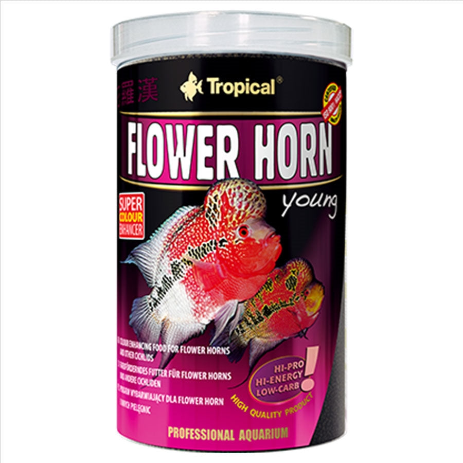 Tropical Flower Horn Young 2mm Pellet 1.14kg 3 litres Fish Food