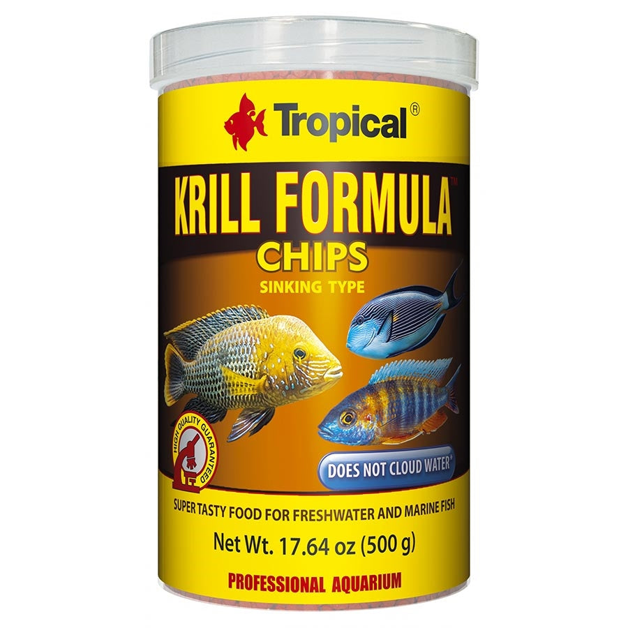 Tropical Krill Chips 2mm Sinking 1000ml 500g Fish Food